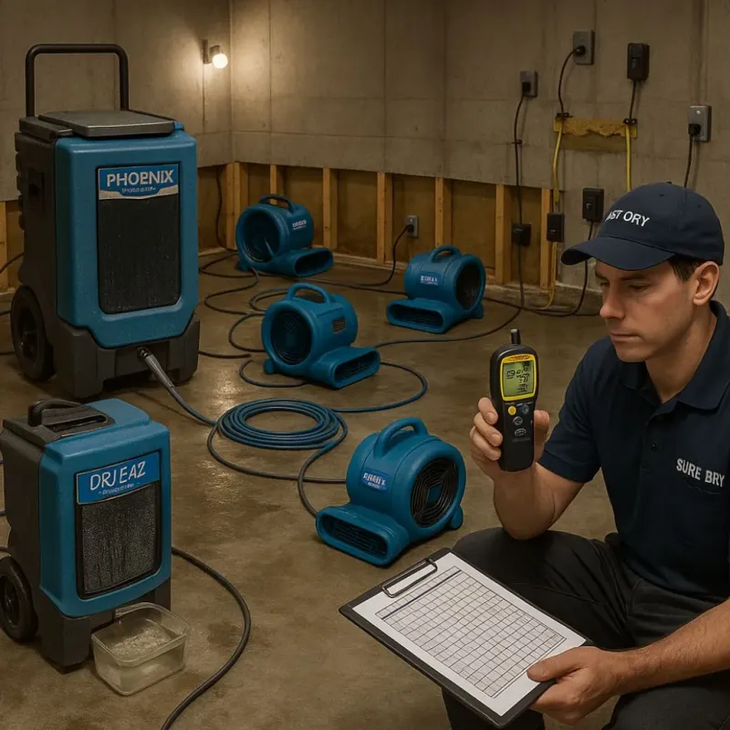 Structural Drying and Dehumidification process in Charlemont, MA